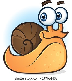 Snail Smiling Cartoon Character