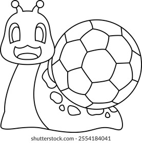 Snail Soccer player Soccer Animal Vector Graphic Art Illustration