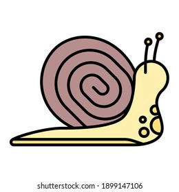 snail in spring using soft color and filled line style