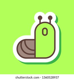 Snail sticker. Funny emoji. Nature character. Wonderment