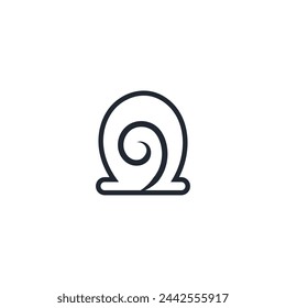 Snail stroke hand drawing with blank background