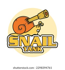 Schnecke und Tanklogo. die Kombination von Schnecken und Tanks zu einem Logo, das einfach, minimalistisch, aber dennoch luxuriös ist