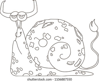 Snail the Taurus. Original character design. Vector EPS 10.
