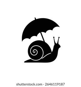 Caracol sob o conceito de proteção de ritmo lento guarda-chuva.