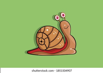 snail vector art with separated layers