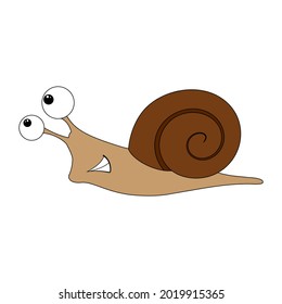 Snail vector. Cute funny snail, cartoon character Illustration