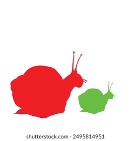 diseño de Vector de caracol con colores brillantes y fondo blanco