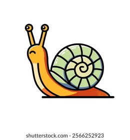 snail vector design, snail icon, snail logo, snail sticker, animal design, very good as a sticker.