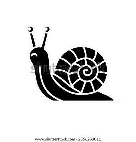 snail vector design, snail icon, snail logo, snail sticker, black and white design, very good as a sticker.