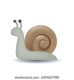 Ilustración de emoticonos vector de caracol aislada en fondo blanco. Ilustración vectorial de un caracol.