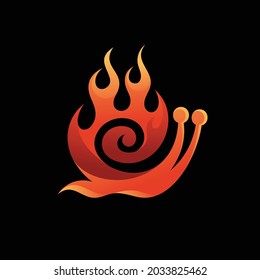 snail vector with fire concept