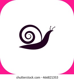 Snail vector icon on white background.