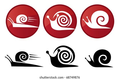 Snail. Vector icon set.