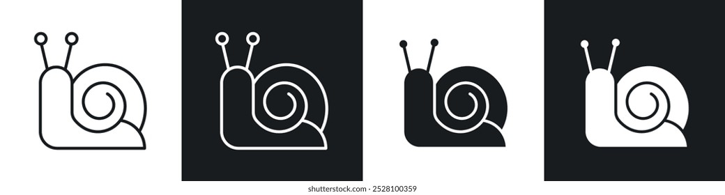 Schnecken-Vektorsymbol in Schwarz-Weiß