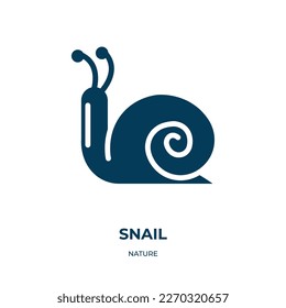 snail vector icon. snail, slug, slow filled icons from flat nature concept. Isolated black glyph icon, vector illustration symbol element for web design and mobile apps