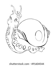 Snail. Vector illustration for a children's coloring