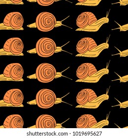 Snail vector illustration. Doodle style. Design, print, decor, textile, paper