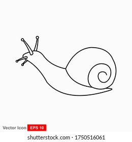 Snail. Vector illustration isolated on white background, flat design, cartoon style.