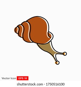 Snail. Vector illustration isolated on white background, flat design, cartoon style.