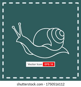 Snail. Vector illustration isolated on white background, flat design, cartoon style.
