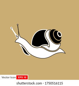 Snail. Vector illustration isolated on white background, flat design, cartoon style.