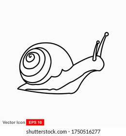 Snail. Vector illustration isolated on white background, flat design, cartoon style.