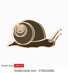 Caracol. Ilustración vectorial aislada en fondo blanco, diseño plano, estilo de dibujos animados.