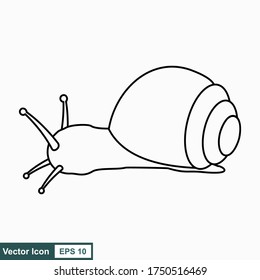 Caracol. Ilustración vectorial aislada en fondo blanco, diseño plano, estilo de dibujos animados.