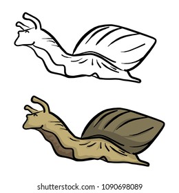 snail vector illustration sketch doodle hand drawn with black lines isolated on white background