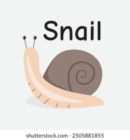 Snail Vector Illustration: Slow Crawling Forest Creature Design