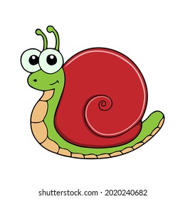 ilustración vectorial de caracol, aislada en fondo blanco, vista superior