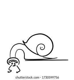 snail vector line merry fooling around tilting head