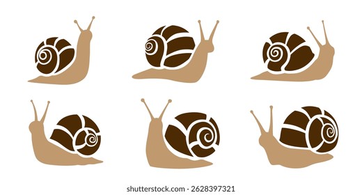 Snail vector logo isolated on white background.	