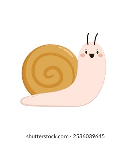 Snail vector. Snail on white background. Snail cartoon vector.