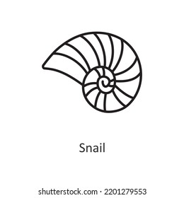 Snail vector outline Icon Design illustration. Holiday Symbol on White background EPS 10 File