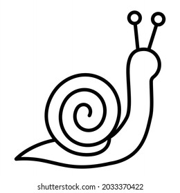 Snail Vector Outline Icon Isolated On White Background
