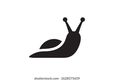 Snail vector silhouette isolated in white background