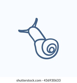 Snail vector sketch icon isolated on background. Hand drawn Snail icon. Snail sketch icon for infographic, website or app.