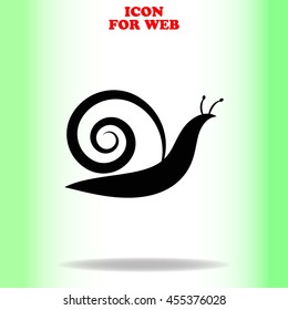 Snail web icon. Black illustration on white background