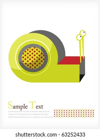 Snail as a whistle. Illustration