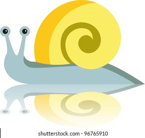 snail white background reflexion