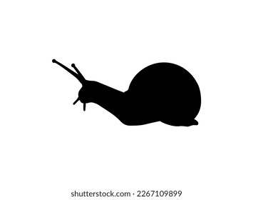 Snails are also called Escargot Silhouette for Logo, Art Illustration, Apps, Website or Graphic Design Element. Vector Illustration