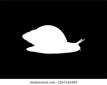 Snails are also called Escargot Silhouette for Logo, Art Illustration, Apps, Website or Graphic Design Element. Vector Illustration