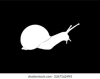 Snails are also called Escargot Silhouette for Logo, Art Illustration, Apps, Website or Graphic Design Element. Vector Illustration