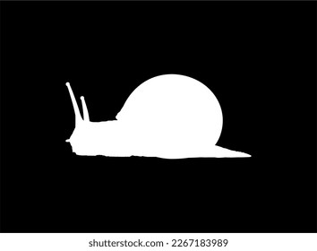 Snails are also called Escargot Silhouette for Logo, Art Illustration, Apps, Website or Graphic Design Element. Vector Illustration