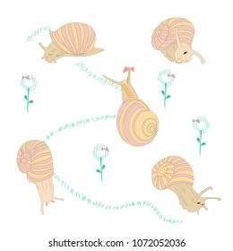Snails cartoon background