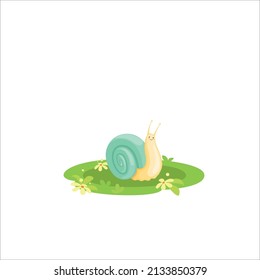 Snails Cartoon Characters Insects With Spiral House Shell Slug Slime Illustration Vector