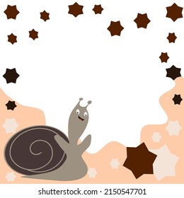 snails facing each other brown body illustration