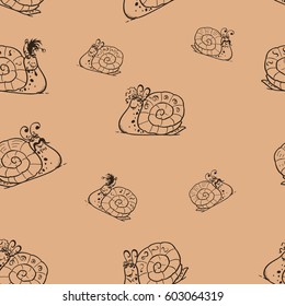 Snails On The Beige Background