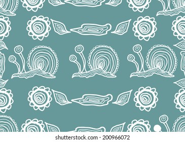 Snails seamless pattern